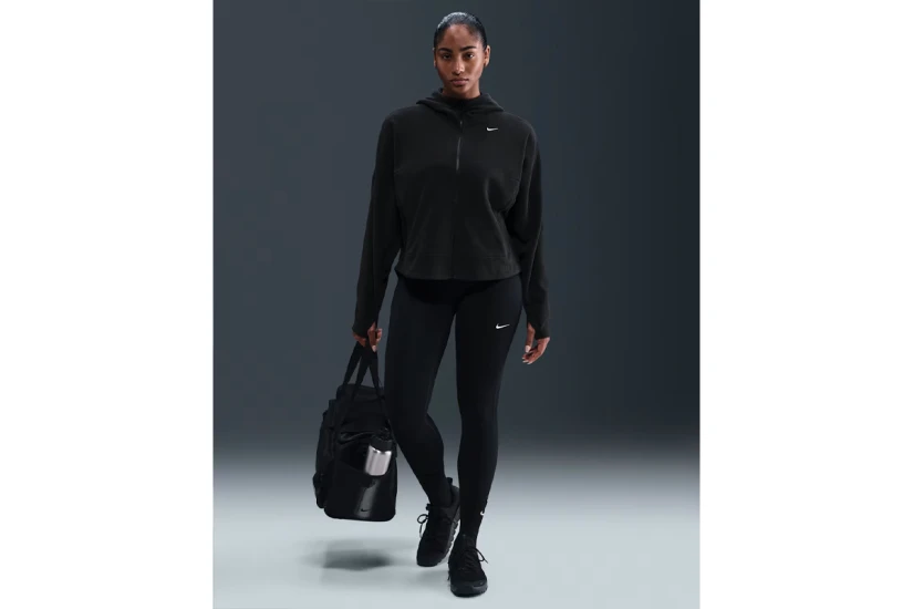 Nike One Therma-Fit Γυναικεία Ζακέτα Fleece Μαύρη