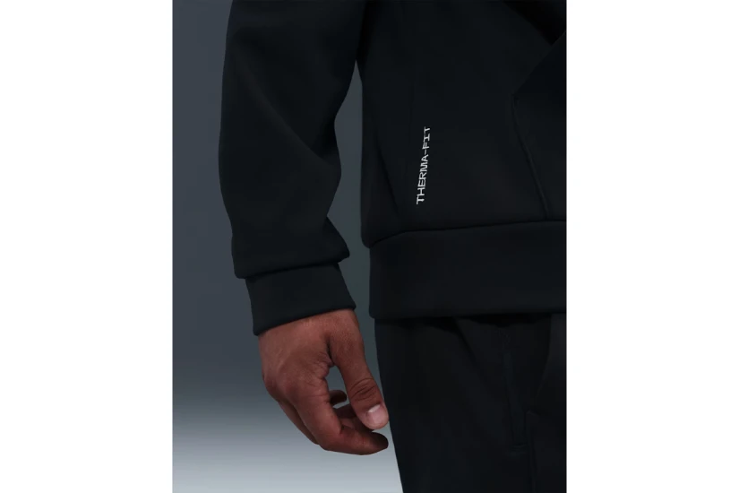 Nike Therma-Fit Fleece Ανδρικό Φούτερ με Κουκούλα Μαύρο