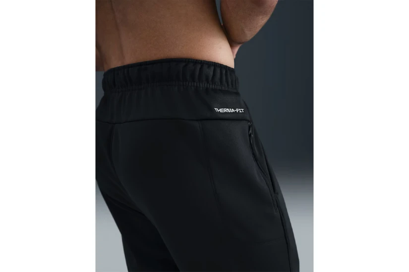 Nike Therma-Fit Fleece Ανδρικό Παντελόνι Φόρμας Μαύρο, Λευκό