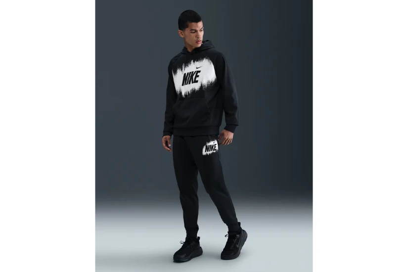 Nike Therma-Fit Fleece Ανδρικό Παντελόνι Φόρμας Μαύρο, Λευκό