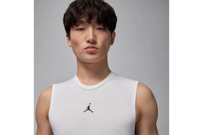 Jordan Sport Dri-FIT Base Layer Ανδρική Αμάνικη Μπλούζα Λευκή