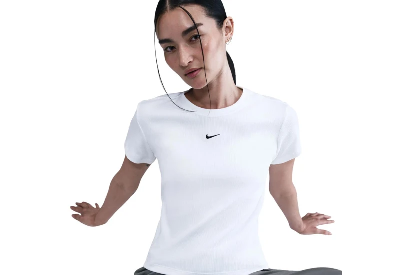 Nike Sportswear Tight Ribbed Γυναικείο Κοντομάνικο T-Shirt Λευκό