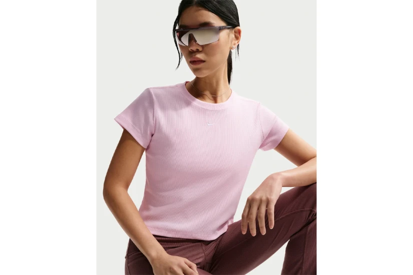 Nike Sportswear Tight Ribbed Γυναικείο Κοντομάνικο T-Shirt Ροζ
