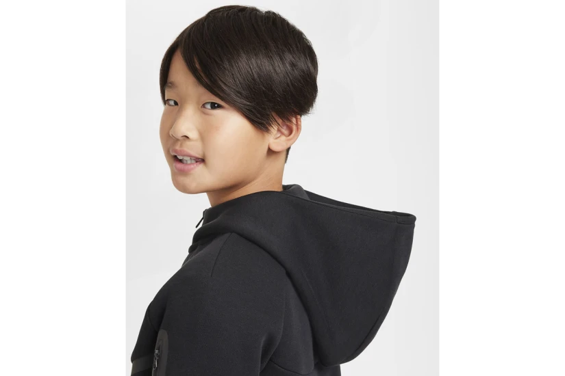 Nike Sportswear Tech Fleece Παιδική Ζακέτα με Κουκούλα Μαύρη