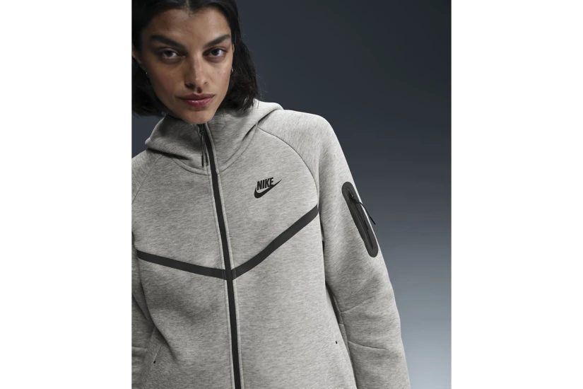 Nike Sportswear Tech Fleece Windrunner Ζακέτα με Κουκούλα Γκρι