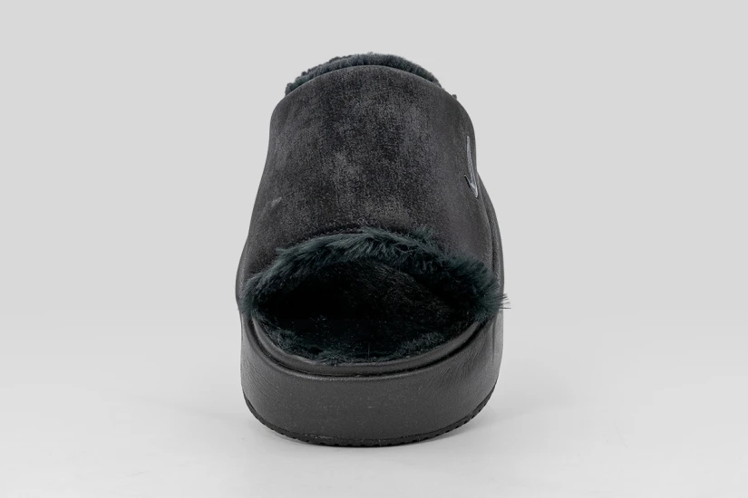 Nike Calm Elevation Fur Γυναικείες Παντόφλες Μαύρες