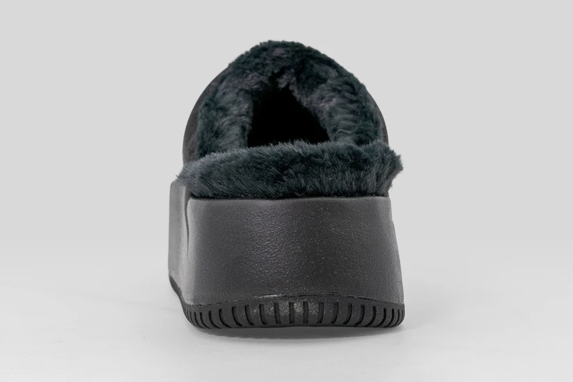 Nike Calm Elevation Fur Γυναικείες Παντόφλες Μαύρες