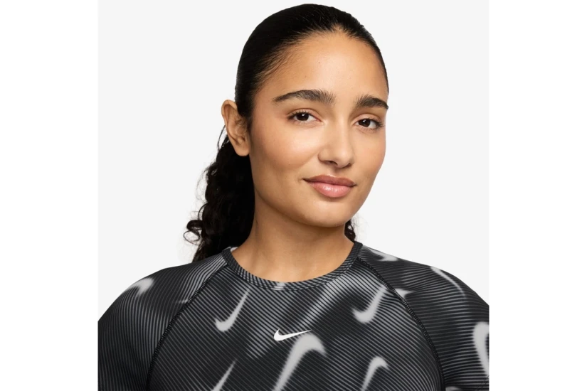 Nike Pro Dri-Fit Γυναικείο Κοντομάνικο Crop Top Ανθρακί, Γκρι