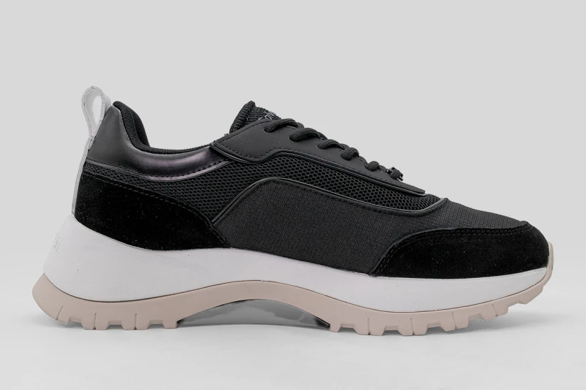 Calvin Klein Leather And Mesh Mixed Material Γυναικεία Sneakers