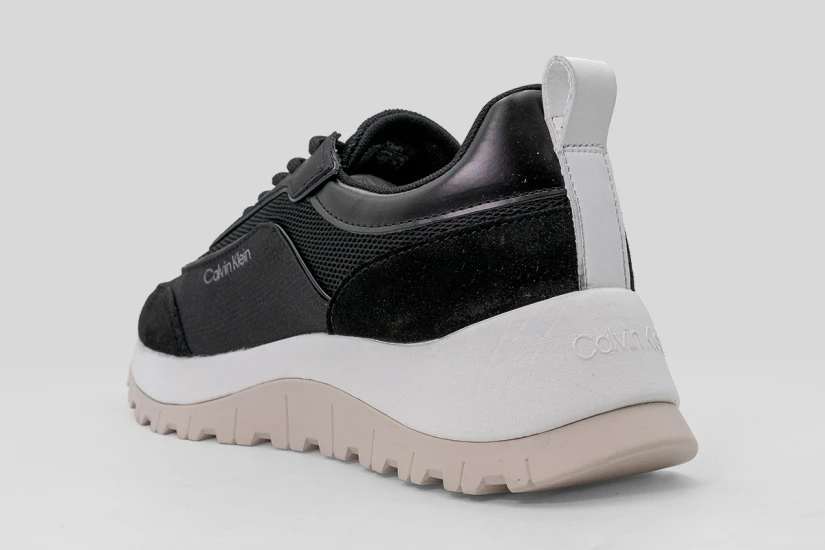 Calvin Klein Leather And Mesh Mixed Material Γυναικεία Sneakers