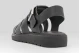Calvin Klein Square Molded Fisherman Leather Γυναικεία Σανδάλια Μαύρα
