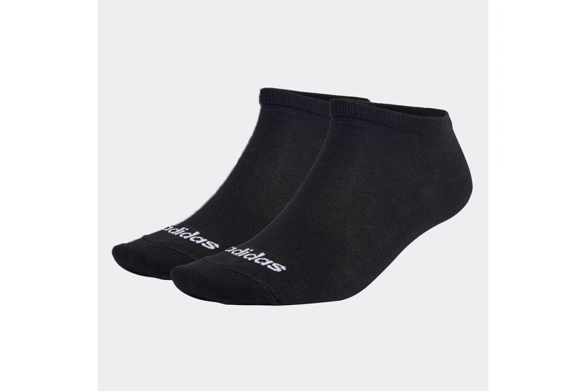Adidas Performance Thin Linear Κάλτσες Μέχρι τον Αστράγαλο Μαύρες 3 Τεμάχια