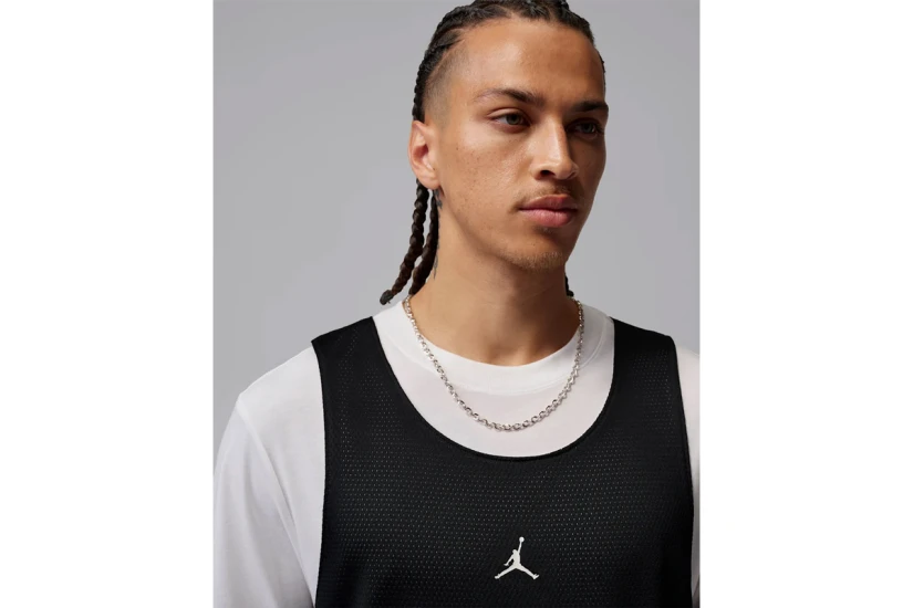 Jordan Sport Reversible Ανδρική Αμάνικη Μπλούζα Μαύρη, Λευκή