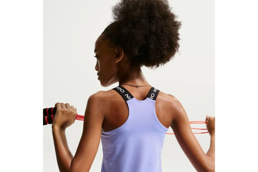 Nike Pro Dri-FΙΤ Γυναικεία Αμάνικη Μπλούζα Λεβάντα, Μαύρη, Λευκή