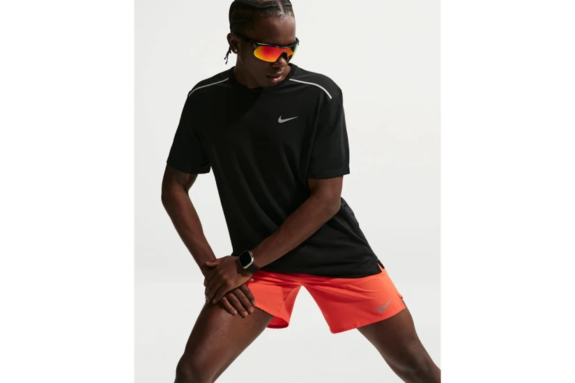 Nike Miler Dri-FIT Ανδρικό Κοντομάνικο T-Shirt Μαύρο, Γκρι