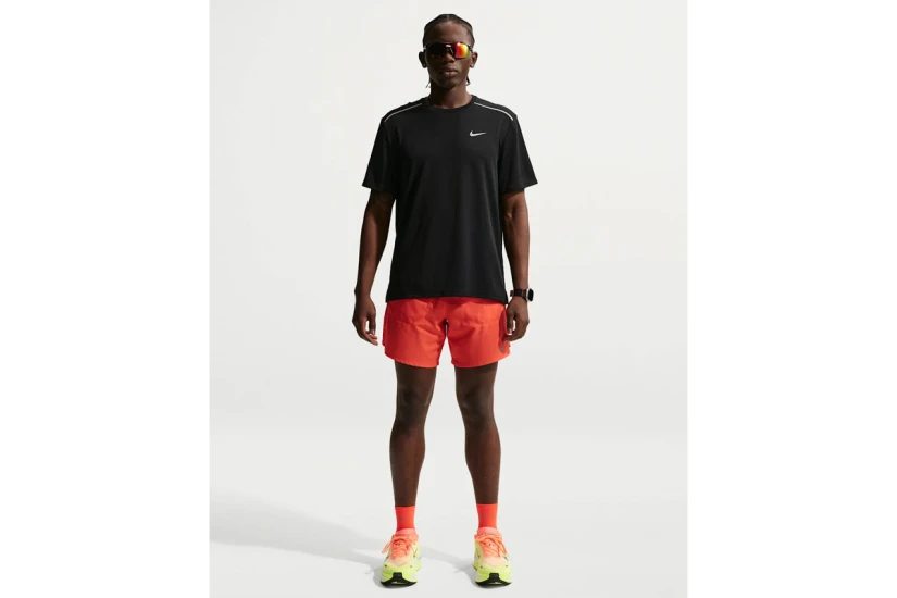 Nike Miler Dri-FIT Ανδρικό Κοντομάνικο T-Shirt Μαύρο, Γκρι