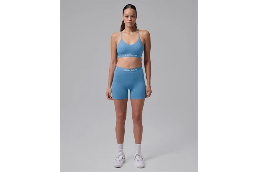 Jordan Sport Essentials Dri-FIT High-Waisted Γυναικείο Κοντό Κολάν Σιέλ