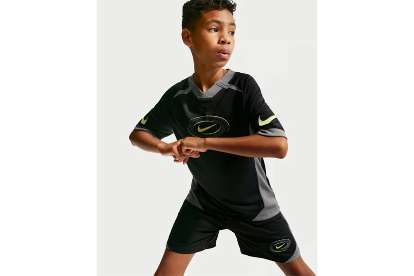 Nike Multi Dri-FIT Παιδικό Κοντομάνικο T-Shirt Μαύρο, Γκρι, Λευκό