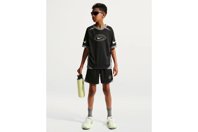Nike Multi Dri-FIT Παιδικό Κοντομάνικο T-Shirt Μαύρο, Γκρι, Λευκό