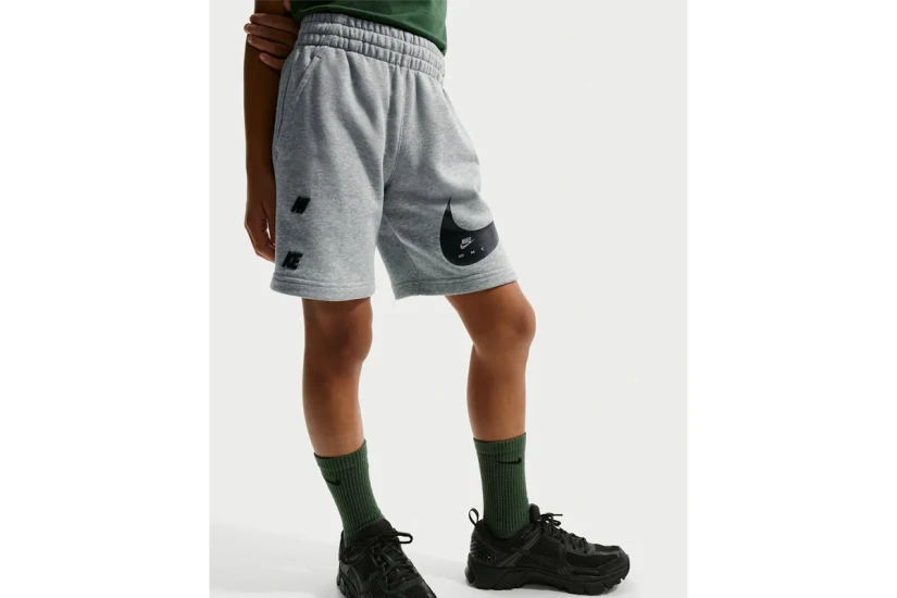 Nike Sportswear Club French Terry Παιδική Αθλητική Βερμούδα Γκρι Ανοιχτό, Μαύρη