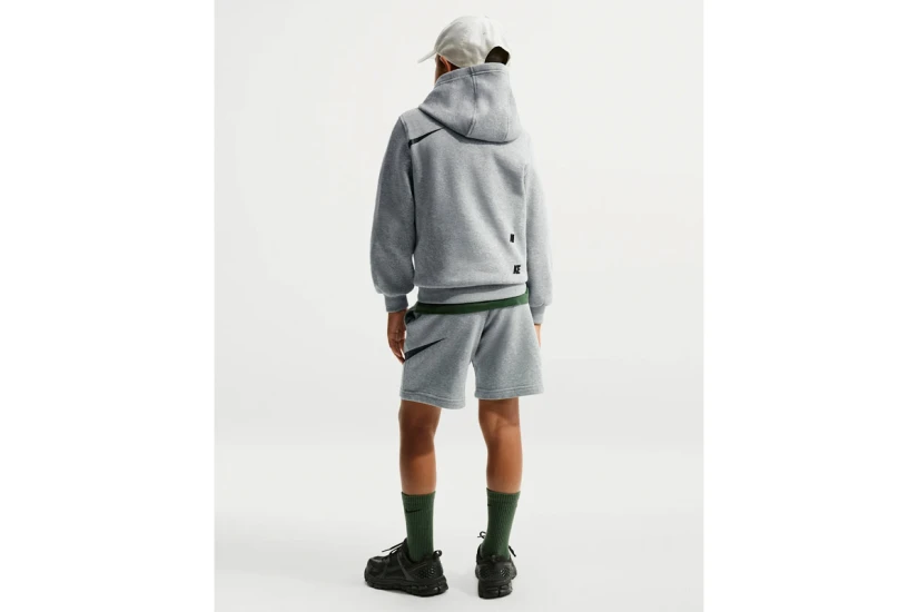 Nike Sportswear Club French Terry Παιδική Αθλητική Βερμούδα Γκρι Ανοιχτό, Μαύρη