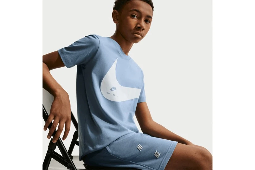 Nike Sportswear Club French Terry Παιδική Αθλητική Βερμούδα Σιέλ, Εκρού