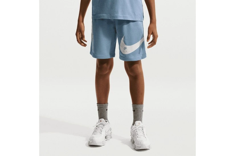 Nike Sportswear Club French Terry Παιδική Αθλητική Βερμούδα Σιέλ, Εκρού