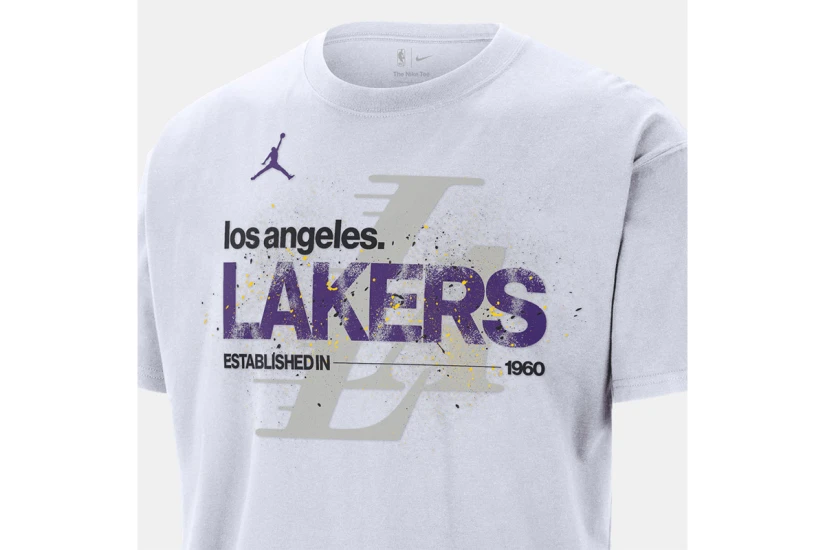 Jordan NBA Los Angeles Lakers Courtside 85 Statement Ανδρικό Κοντομάνικο T-Shirt Λευκό