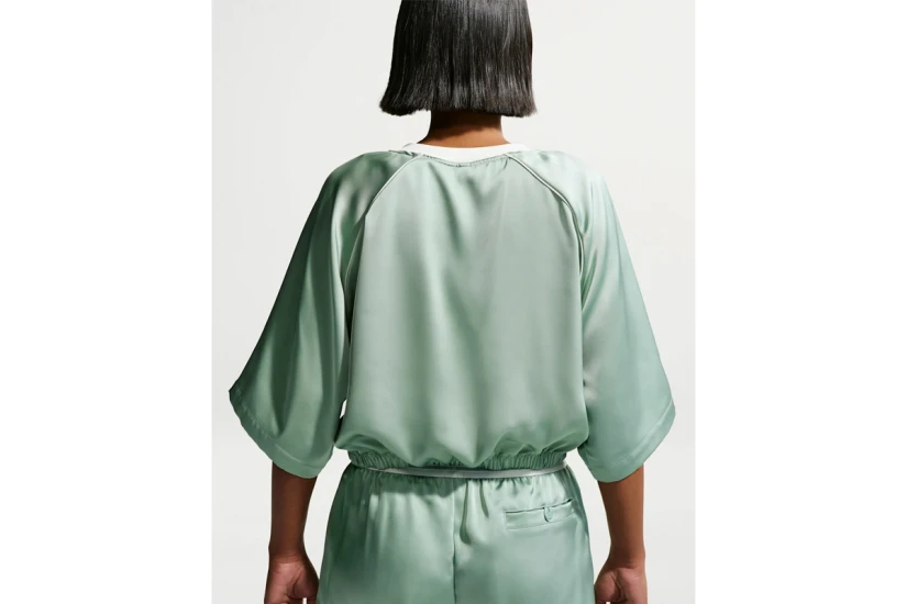 Nike Sportswear Oversized Satin Γυναικείο Κοντομάνικο T-Shirt Βεραμάν, Εκρού