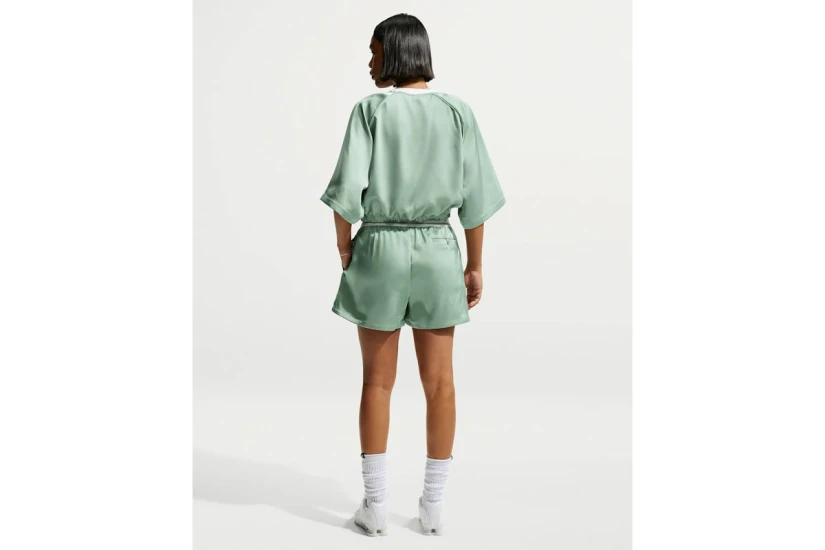 Nike Sportswear Oversized Satin Γυναικείο Κοντομάνικο T-Shirt Βεραμάν, Εκρού