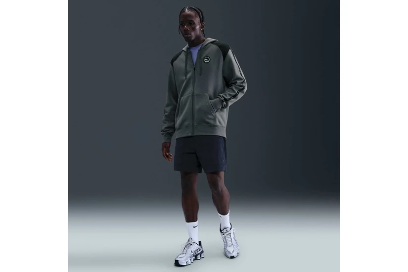 Nike Sportswear Club Fleece Ανδρική Ζακέτα με Κουκούλα Γκρι, Μαύρη