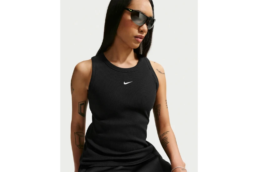 Nike Sportswear Tight Ribbed Γυναικεία Αμάνικη Μπλούζα Μαύρη