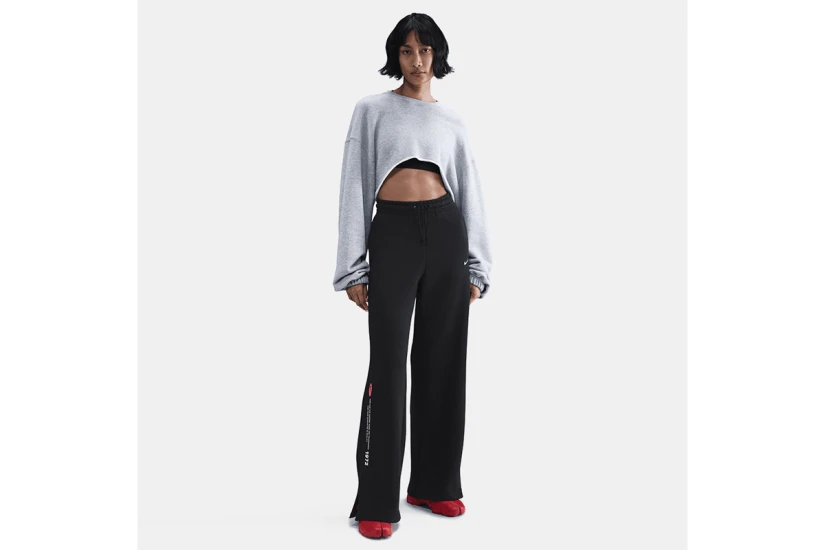 Nike Sportswear Wide-Leg Γυναικείο Παντελόνι Φόρμας Μαύρο