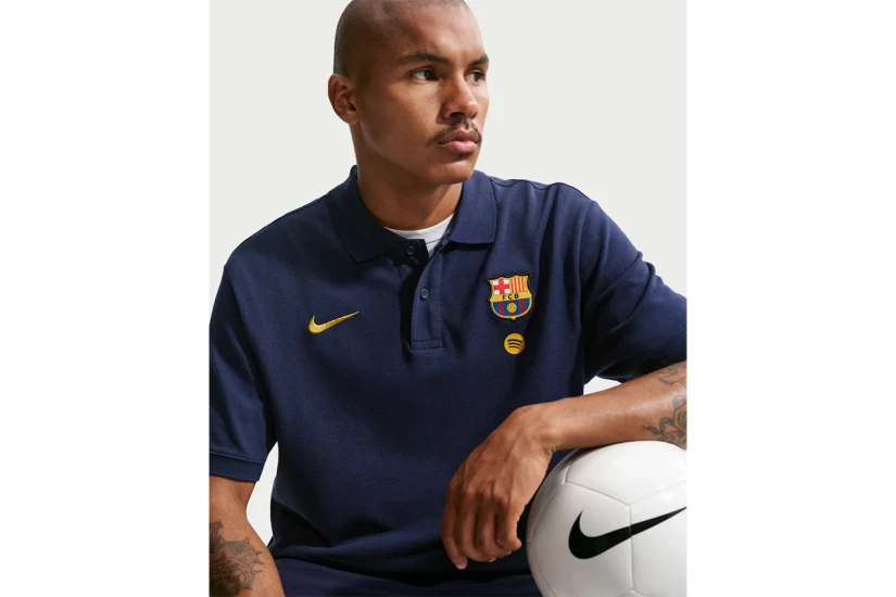 Nike F.C. Barcelona Club Football Ανδρική Κοντομάνικη Μπλούζα Polo Μπλε Σκούρο