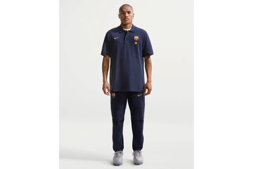 Nike F.C. Barcelona Club Football Ανδρική Κοντομάνικη Μπλούζα Polo Μπλε Σκούρο