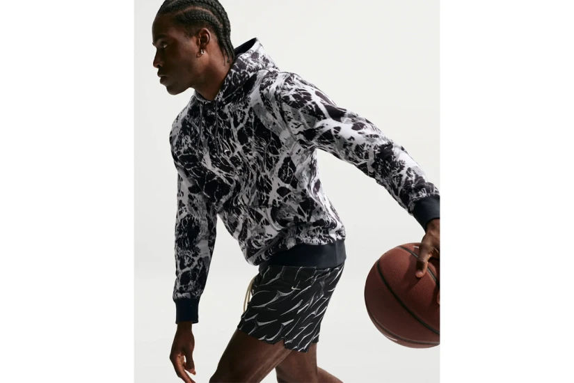 Nike Club Ja Basketball Ανδρικό Φούτερ με Κουκούλα Μαύρο, Γκρι Ανοιχτό