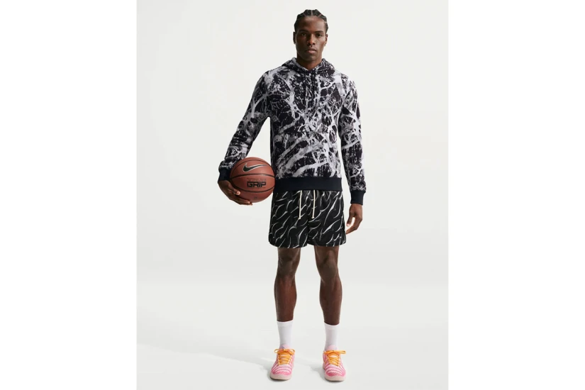 Nike Club Ja Basketball Ανδρικό Φούτερ με Κουκούλα Μαύρο, Γκρι Ανοιχτό