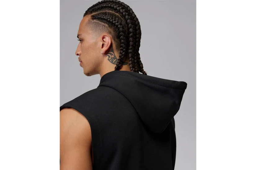 Jordan Sport Crossover Dri-FIT Ανδρική Αμάνικη Μπλούζα με Κουκούλα Μαύρη