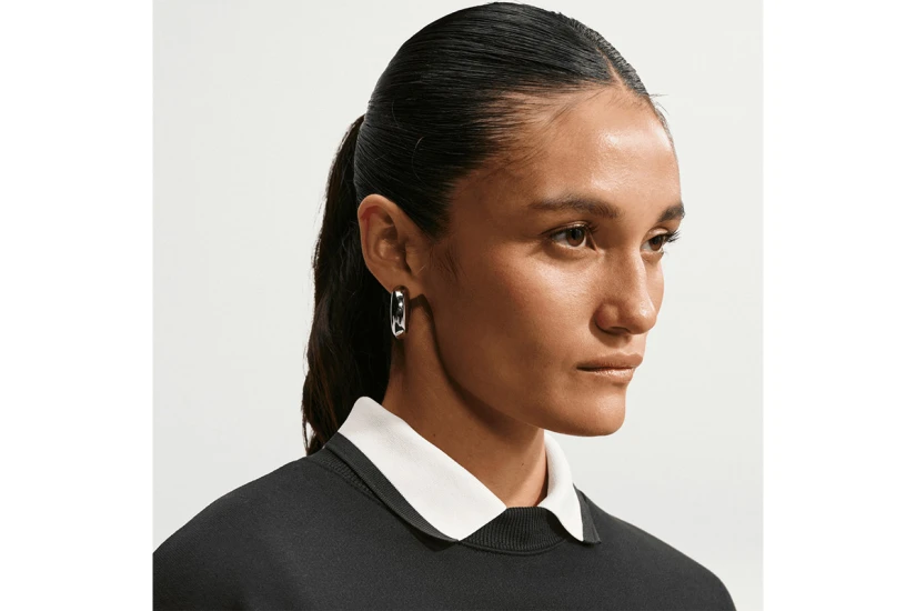 Nike Studio Fleece Oversized Γυναικεία Μακρυμάνικη Μπλούζα με Λαιμόκοψη Μαύρη