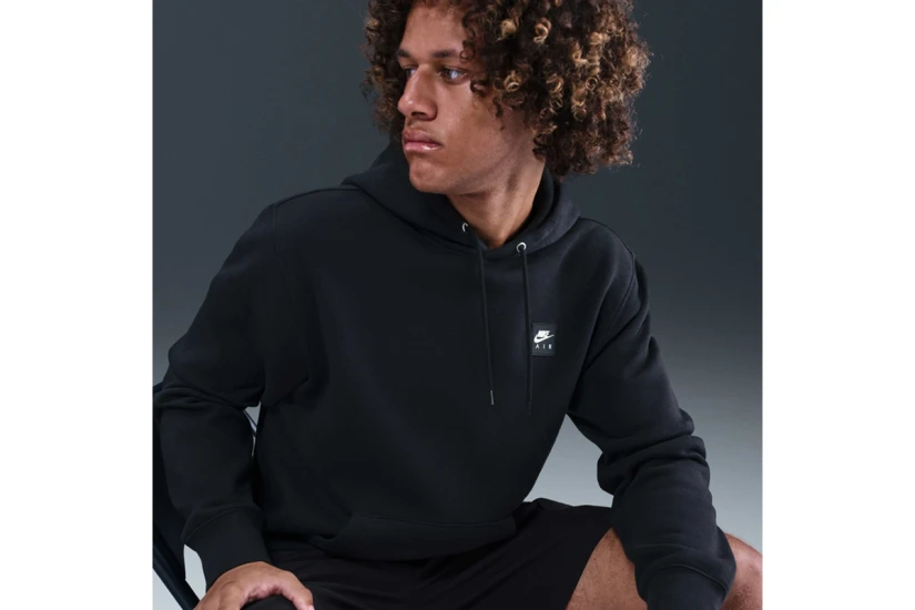 Nike Air Ανδρικό Φούτερ με Κουκούλα Μαύρο, Γκρι Σκούρο, Λευκό