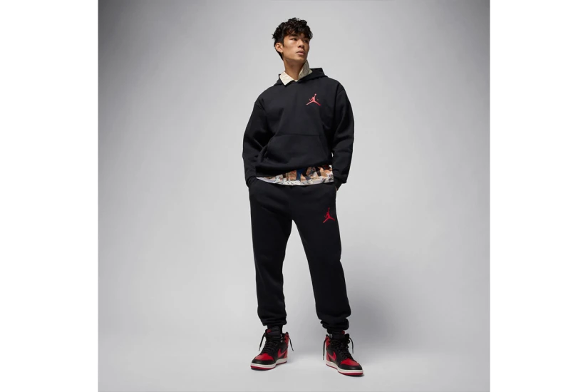 Jordan Jumpman Fleece Ανδρικό Φούτερ με Κουκούλα Μαύρο