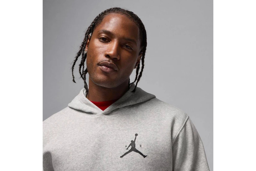 Jordan Jumpman Fleece Ανδρικό Φούτερ με Κουκούλα Γκρι Ανοιχτό
