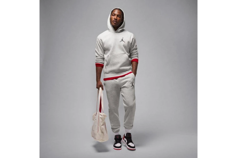 Jordan Jumpman Fleece Ανδρικό Φούτερ με Κουκούλα Γκρι Ανοιχτό