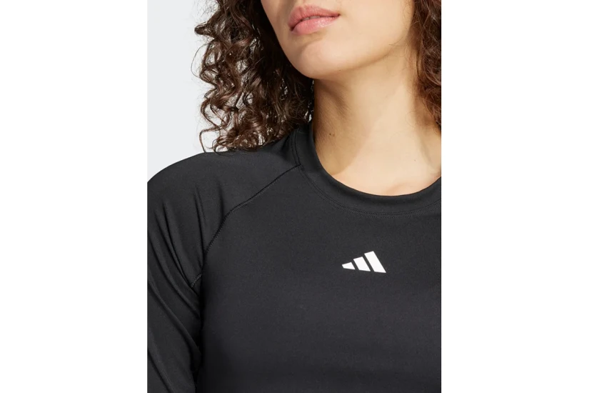 Adidas Performance Hyglam Γυναικείο Μακρυμάνικο Crop Top Μαύρο