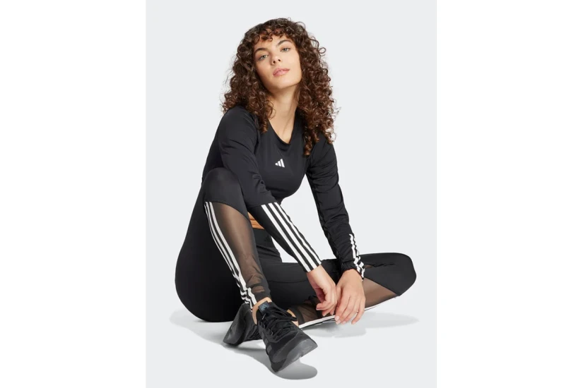 Adidas Performance Hyglam Γυναικείο Μακρυμάνικο Crop Top Μαύρο