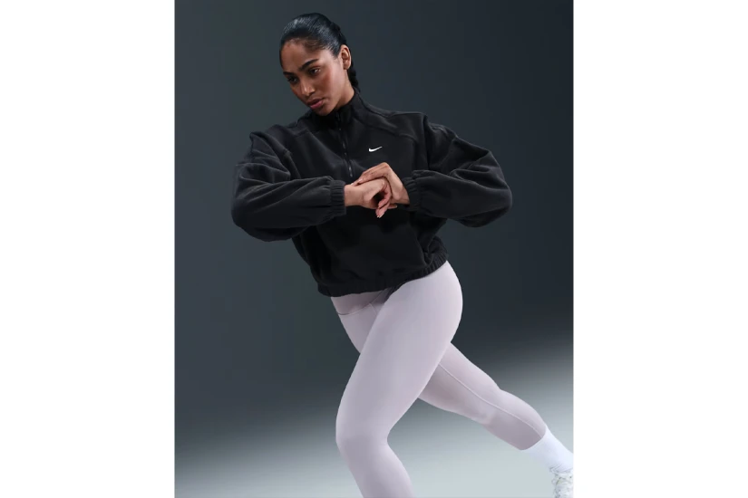 Nike One Therma-Fit Γυναικεία Μακρυμάνικη Μπλούζα Fleece Μαύρη