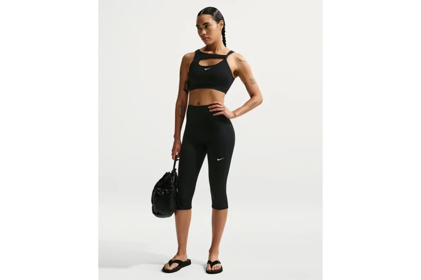 Nike One High-Waisted Γυναικείο Κολάν Κάπρι Μαύρο