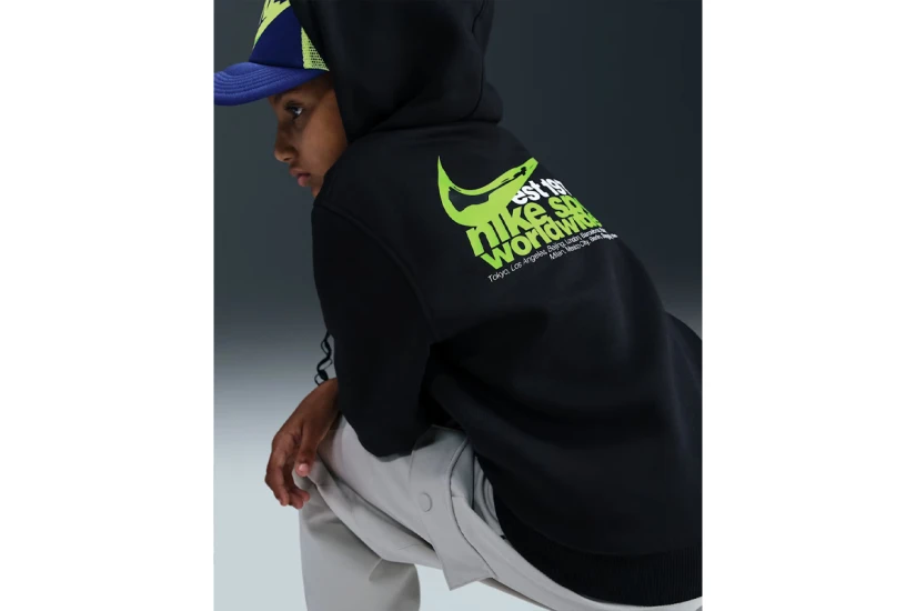 Nike Sportswear Club Fleece Παιδικό Φούτερ με Κουκούλα Μαύρο