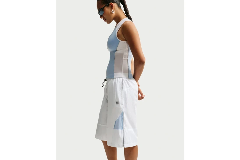 Nike Sportswear Woven Γυναικεία Αθλητική Βερμούδα Λευκή, Σιέλ