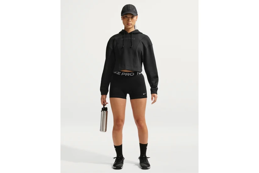 Nike Pro Mid-Rise Γυναικείο Κοντό Κολάν Μαύρο